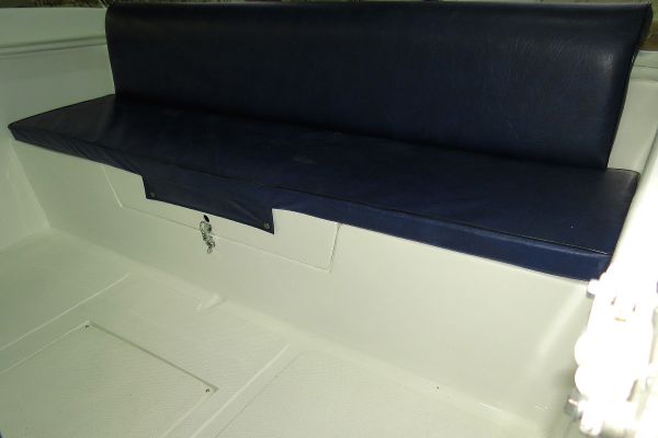 Каютная моторная лодка из стеклопластика Бестер-500 кормовой диван